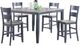 American Wholesale Furniture 5-Piece Gray Counter Height Table Set with Graphite Base-0