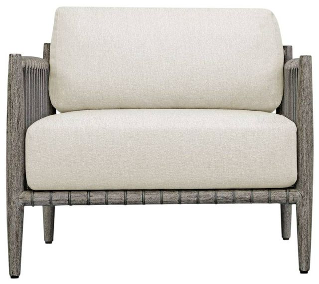 Uttermost® Borneo Dark Gray/Oyster White Wooden Outdoor Lounge Chair with Cushion-3