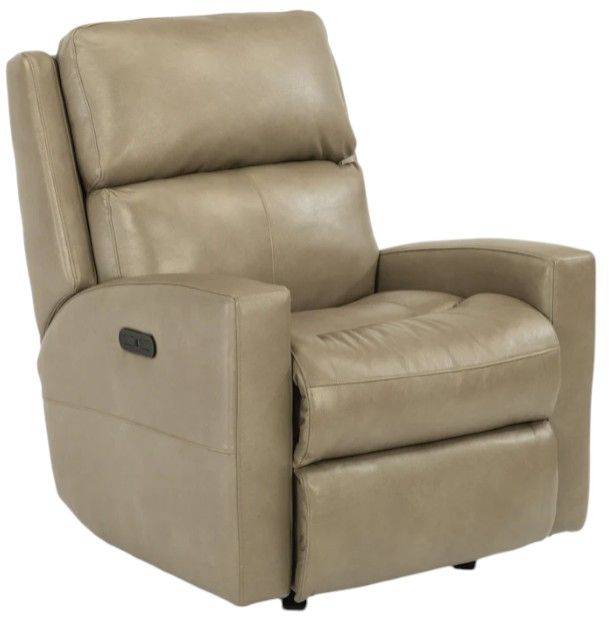 Flexsteel® Customizable Catalina Leather Power Rocking Recliner with Power Headrest-3