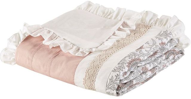 Olliix by Madison Park 9 Piece Blush Queen Dawn Cotton Percale Duvet Cover Set-2