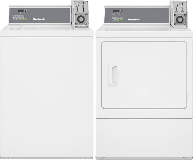 Huebsch White Front Load Washer & Electric Dryer Laundry Pair-0