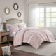 Olliix by Madison Park Arya Blush Twin Embroidered Medallion Faux Fur Ultra Plush Comforter Mini Set-4