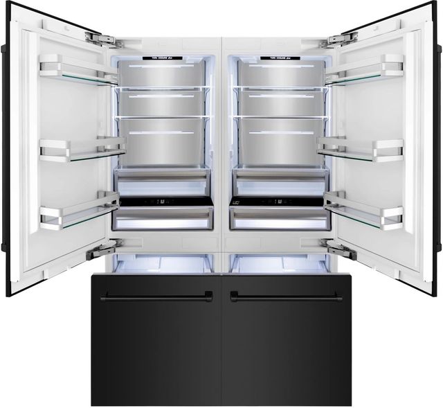 ZLINE 60" 32.2 Cu. Ft. Black Stainless Steel Built-In French Door Refrigerator with Bright White Interior-1