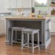 Powell® Penda Gray Kitchen Island with Stools-1
