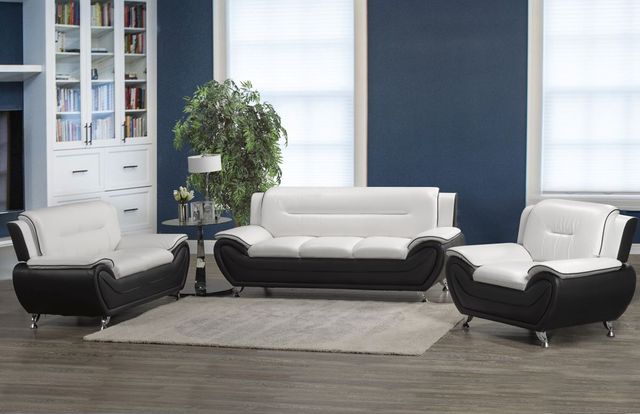 Brassex Inc. Riley White/Black Sofa-2