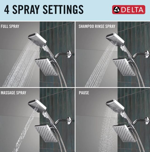 Delta Universal Showering Chrome 5-Setting Two-in-One Combination Shower with Additional Mount-3