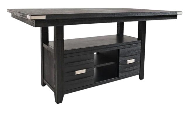 Jofran Inc. Altamonte 7-Piece Dark Charcoal/Gray 60" High-Low Rectangle Dining Set-1