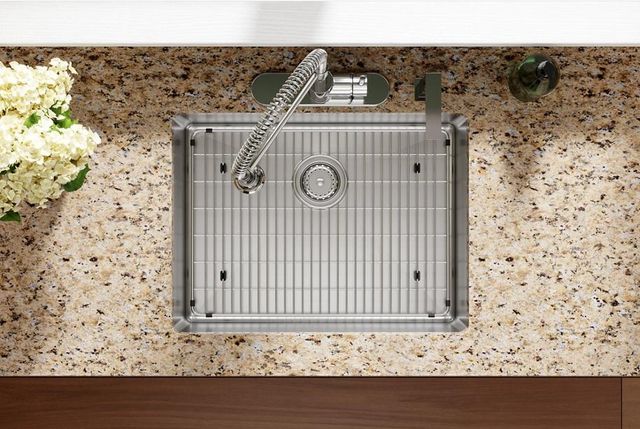 Elkay Crosstown® Polished Satin 25'' 4-Hole Single Bowl Dual Mount ADA Sink Kit-3