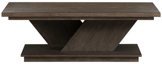 Clearance Liberty Furniture Aspen Sky Weathered Saddle Brown Cocktail Table-4