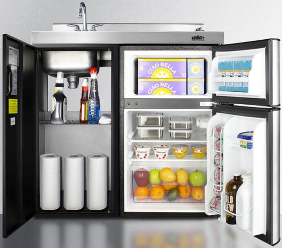 Summit® 36" Black and Stainless Steel All-In-One Kitchenette-3