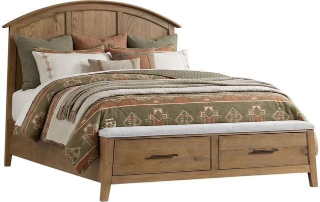 Intercon Jackson Golden Oak Queen Panel Storage Bed-0