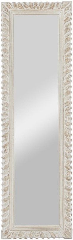 Deco Marche Brown Wood Leaf Intricately Carved Wall Mirror-0