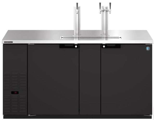Hoshizaki Back Bar 70" 21.8 Cu. Ft. Black Vinyl Two Section Direct Draw Refrigerator-0