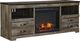 Signature Design by Ashley® Trinell Brown 63" Large TV Stand with Fireplace Option-0