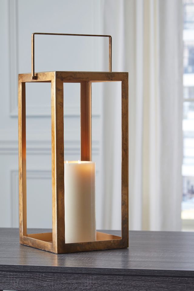 Signature Design by Ashley® Briana Antique Brass 21" Lantern-2