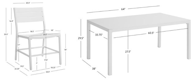 Linon Alora 7-Piece White Aluminum Outdoor Dining Set-2
