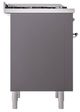 Ilve® Nostalgie II Noblesse 36'' Graphite Matte Pro Style Dual Fuel Range with Chrome Trim-2