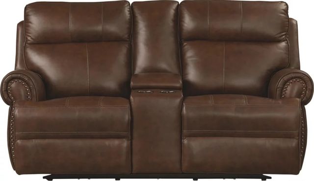 Bassett® Furniture Claremont Kobe Leather Loveseat with Console-2