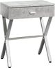 Monarch Specialties Inc. Grey Cement 24"H Accent Table with Chrome Metal Legs-0