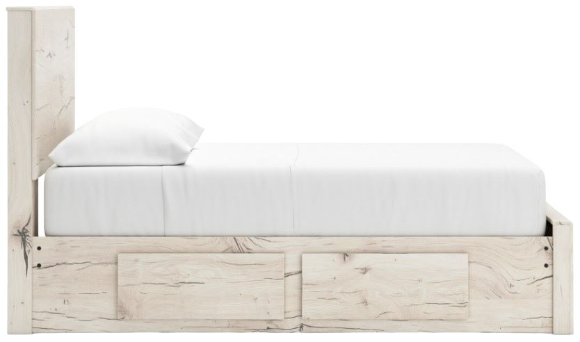 Lawroy Full Panel Bed with 6 Drawer Storage - Light Natural Lawroy Full Panel Bed with 6 Drawer Storage - Light Natural