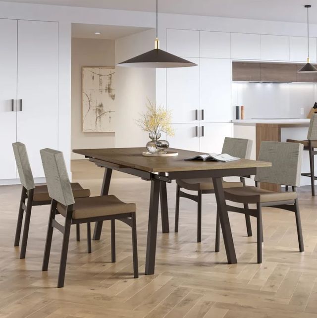 Amisco Customizable Lewis White Oak Veneer Dining Table with Extension-2
