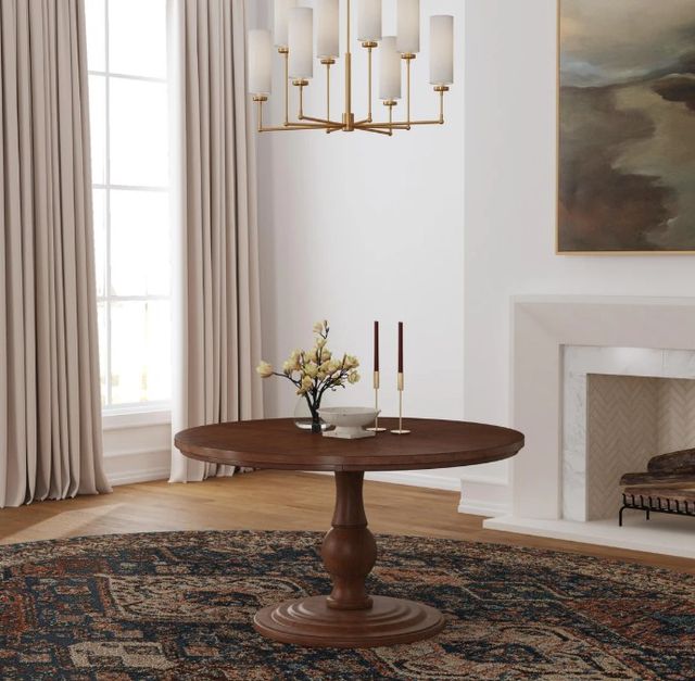 Flexsteel® Bellevue Whiskey Brown Round Dining Table-1