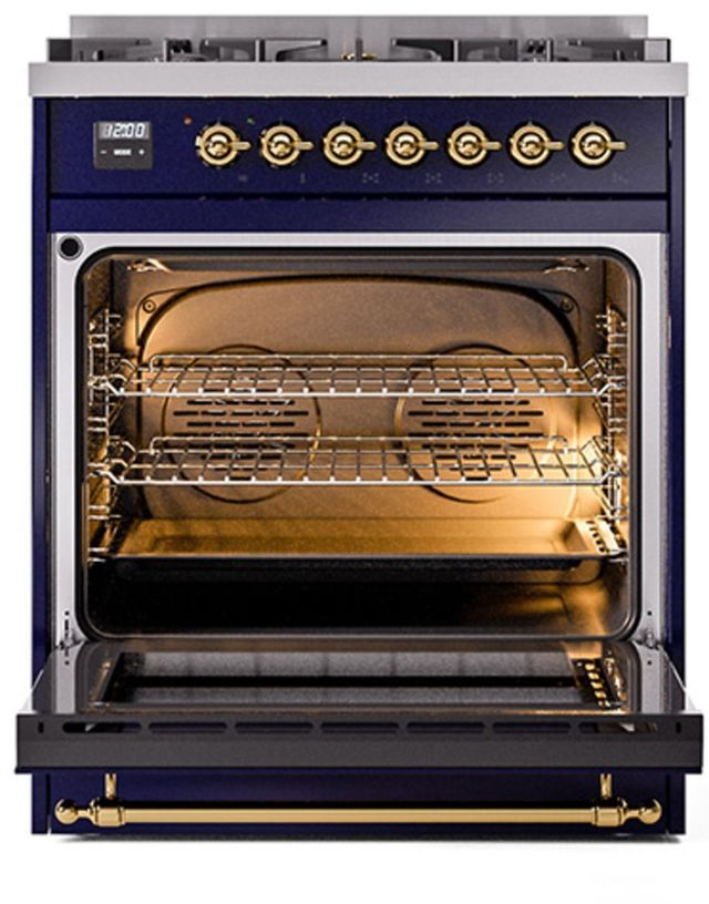 Ilve® Nostalgie II Series 30" Midnight Blue Pro Style Dual Fuel Range-2