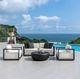 Uttermost® Remsen Java Black/Oyster Fabric/Metal Outdoor Lounge Chair-1