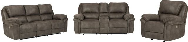 Benchcraft® Trementon 3-Piece Graphite Living Room Set with Power Reclining Sofa-0