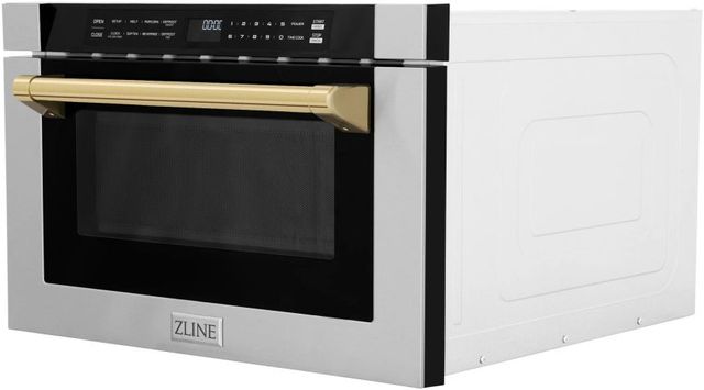 ZLINE Autograph Edition 1.2 Cu. Ft. Stainless Steel/Gold Microwave Drawer-2