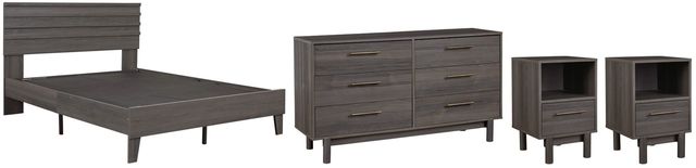 Signature Design by Ashley® Brymont 4-Piece Dark Gray Full Platform Bed Set-0