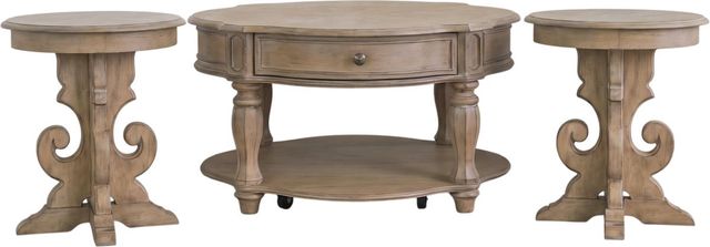 Liberty Furniture Magnolia Manor 3-Piece Weathered Bisque Optional Occasional Table Set-0