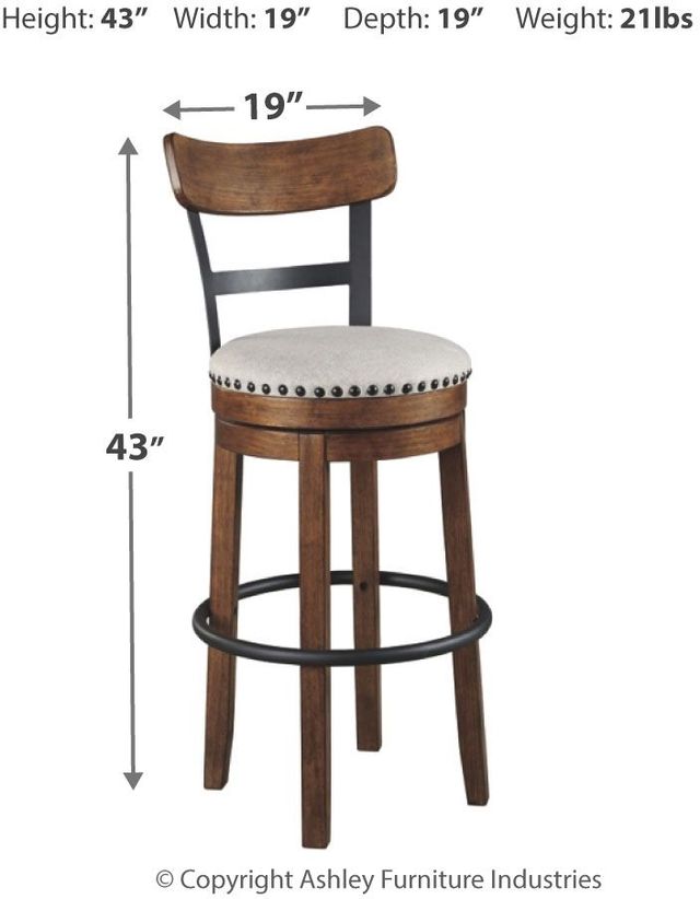 Signature Design by Ashley® Valebeck Brown Tall Swivel Barstool-3