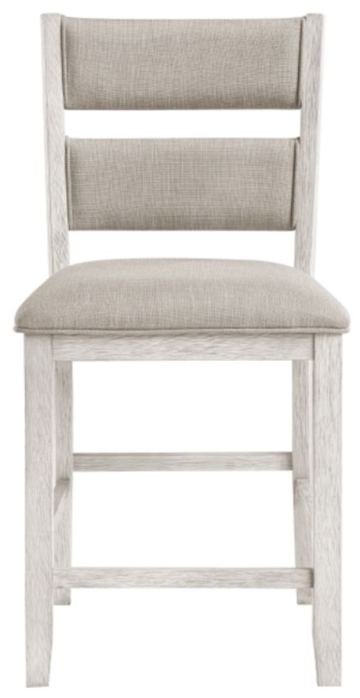 Homelegance® Savile Brushed Antique White/Light Gray Counter Height Chair-2