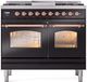 Ilve® Nostalgie II Series 40" Glossy Black Pro Style Dual Fuel Range-0
