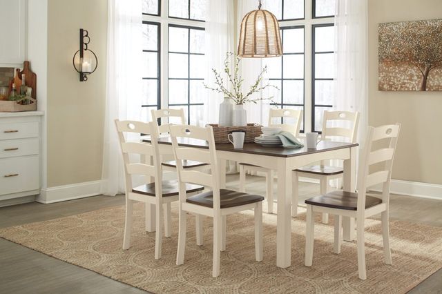 Signature Design by Ashley® Woodanville 7-Piece Cream/Brown Dining Set-2