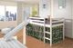Donco Kids White Twin Loft Bed With Camo Tent Kit-1
