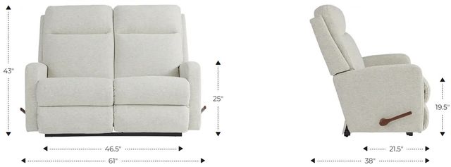 La-Z-Boy® Finley Stone Leather Manual Wall Reclining Loveseat-2