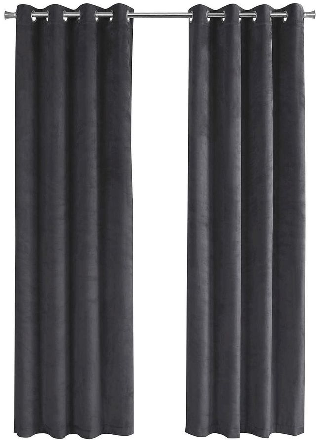 Monarch Specialties Inc. 2-Piece Grey 52" x 84" Room Darkening Curtain Panel Set-0