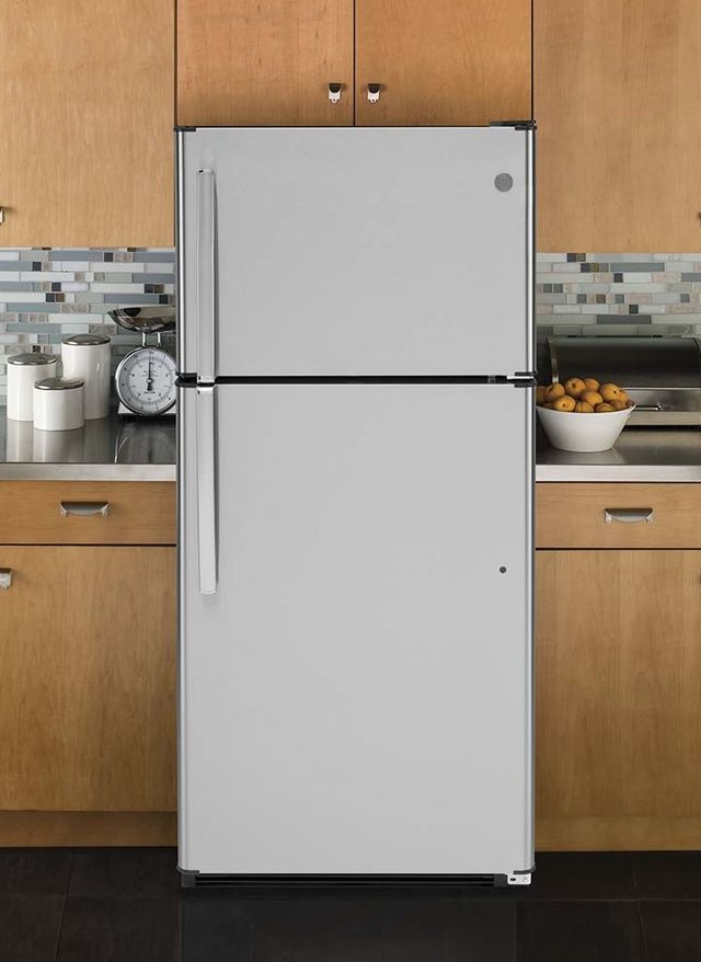 GE® 18.0 Cu. Ft. Stainless Steel Top Freezer Refrigerator-1