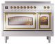 Ilve® Nostalgie II Noblesse 48'' Stainless Steel Pro Style Induction Range with Brass Trim-1