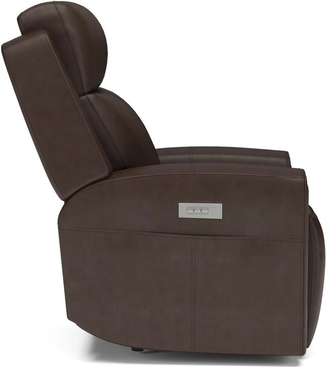 Flexsteel® Barnett Chocolate Power Recliner with Power Headrest and Lumbar-3