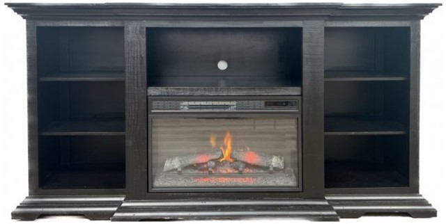Million Dollar Rustic Fresno 72 Midnight TV Stand with Fireplace Dodd Home Furnishings Guin AL