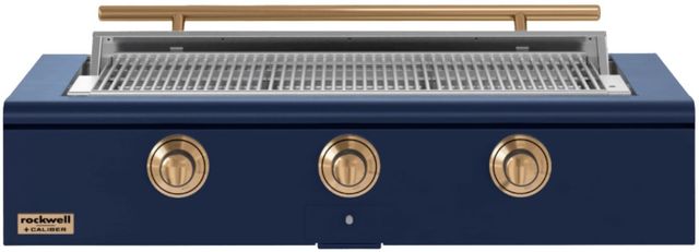 Caliber™ Rockwell Social 3-Burner Cobalt Built-In Natural Gas Grill with Gold Hardware-0