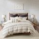 Olliix by INK+IVY Ivory/Charcoal Full/Queen Rhea Cotton Jacquard Duvet Cover Mini Set-0