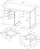 Monarch Specialties Inc. Grey Computer Desk-3