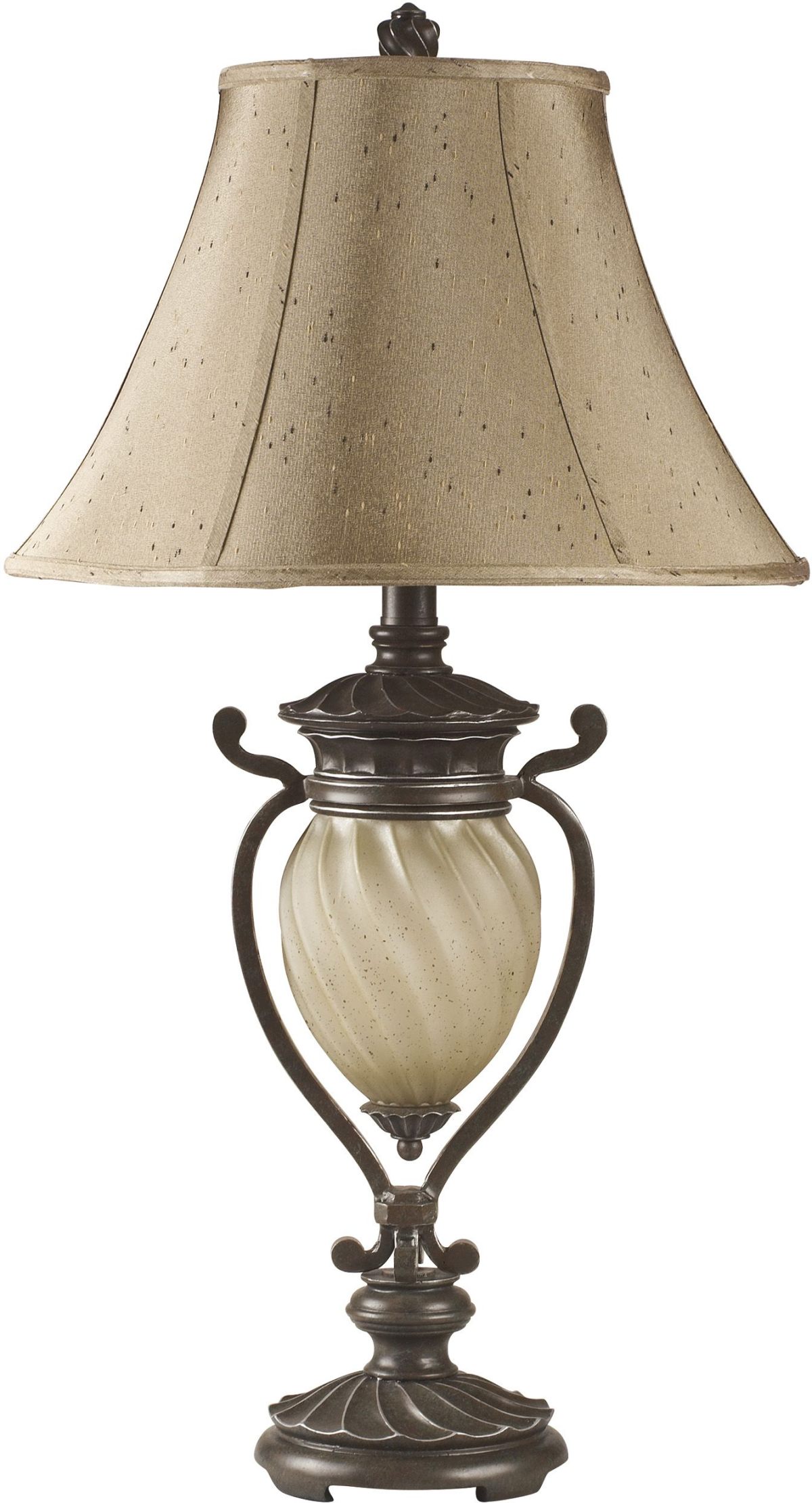 Ashley Wendfield Industrial Table Lamp - Dark Brown Metal Lamp With 2 Sockets, 23.75 Inches