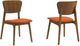 Armen Living Kalia 2-Piece Orange/Walnut Dining Side Chair Set-0