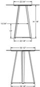 Amisco Customizable Dirk 36" Clear Glass Bar Table-2
