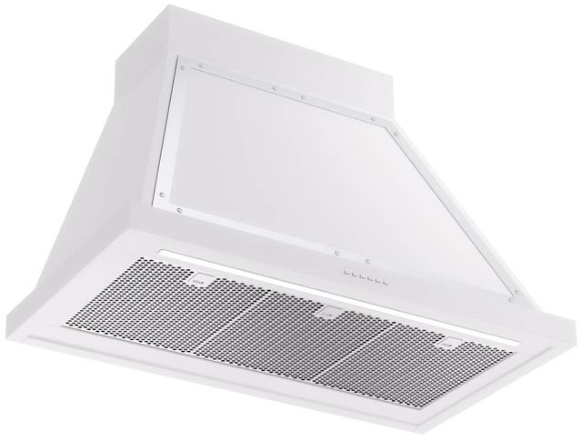 Ilve® Nostalgie II Noblesse 36" White Wall Mounted Range Hood with Chrome Trim-1